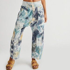Free People We The Free Arcadia Oversized Corduroy Tye Dye Harem Pants Size XS